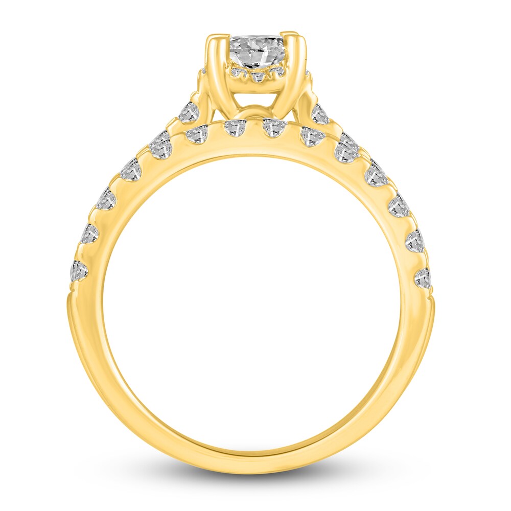 Diamond Bridal Set 1-1/2 ct tw Round 14K Yellow Gold cgjDLxmV