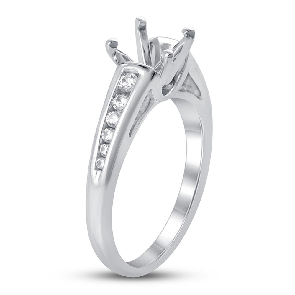 Diamond Ring Setting 1/4 ct tw Round-cut Platinum cifuPQeC