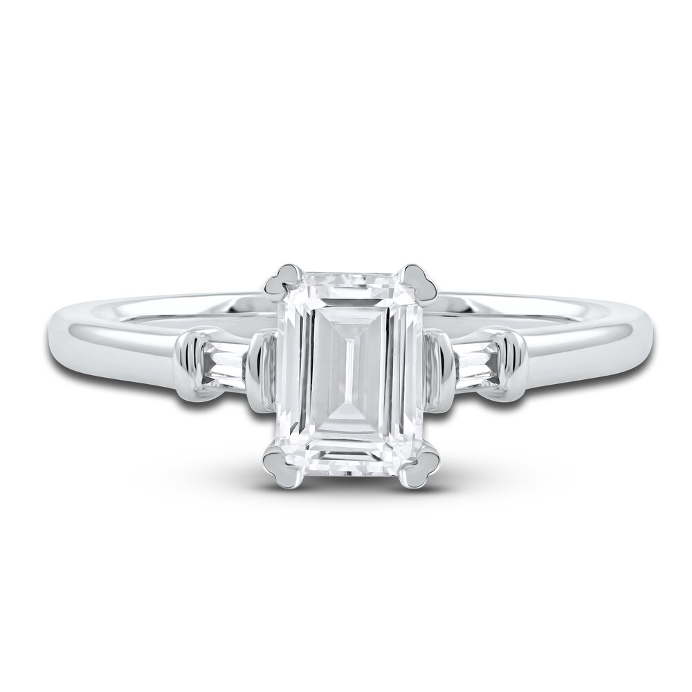 Diamond Engagement Ring 1 ct tw Emerald/Baguette Platinum clRtOBJX