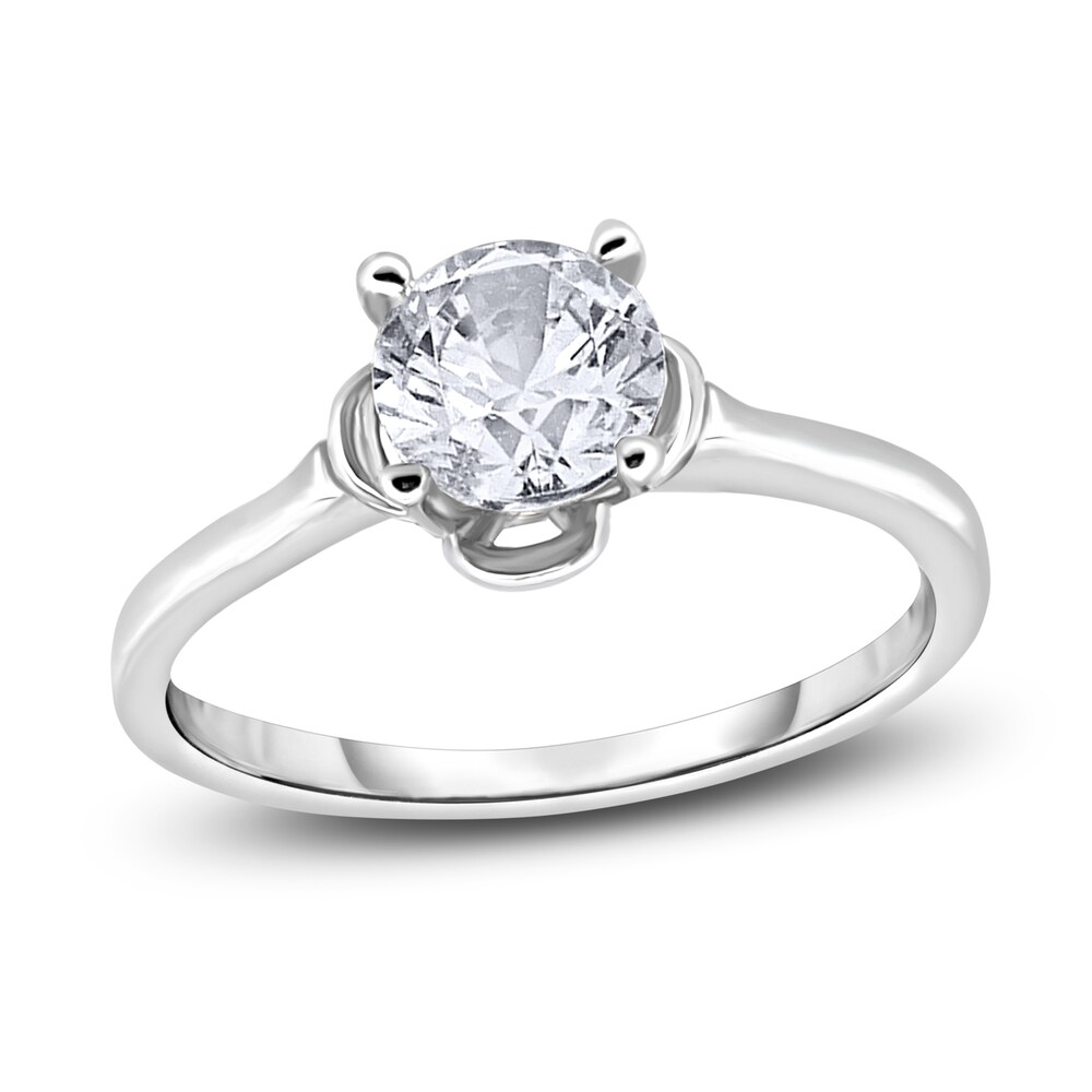 Diamond Solitaire Floral Engagement Ring 1-1/2 ct tw Round 14K White Gold (I2/I) coci41OH [coci41OH]