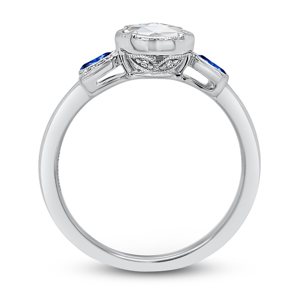 Kirk Kara Natural Blue Sapphire Engagement Ring 1/2 ct tw Rose-cut 14K White Gold cuZJAZhF