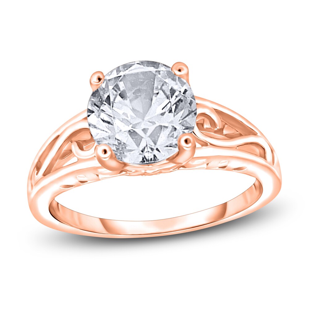 Diamond Solitaire Scroll Engagement Ring 1-1/2 ct tw Round 14K Rose Gold (I2/I) curv9ZbE [curv9ZbE]