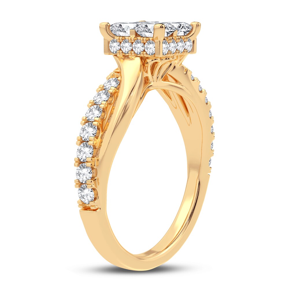 Diamond Engagement Ring 1-1/4 ct tw Princess/Round 14K Yellow Gold dH0otceZ