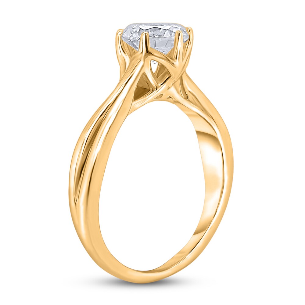 Diamond Solitaire Twist Engagement Ring 2 ct tw Round 14K Yellow Gold (I2/I) dSvAxrFU