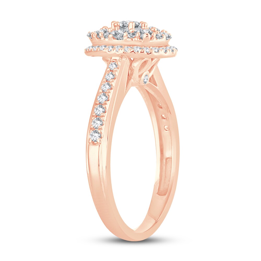 Diamond Ring 7/8 ct tw Round-cut 14K Rose Gold dVVZyLjO