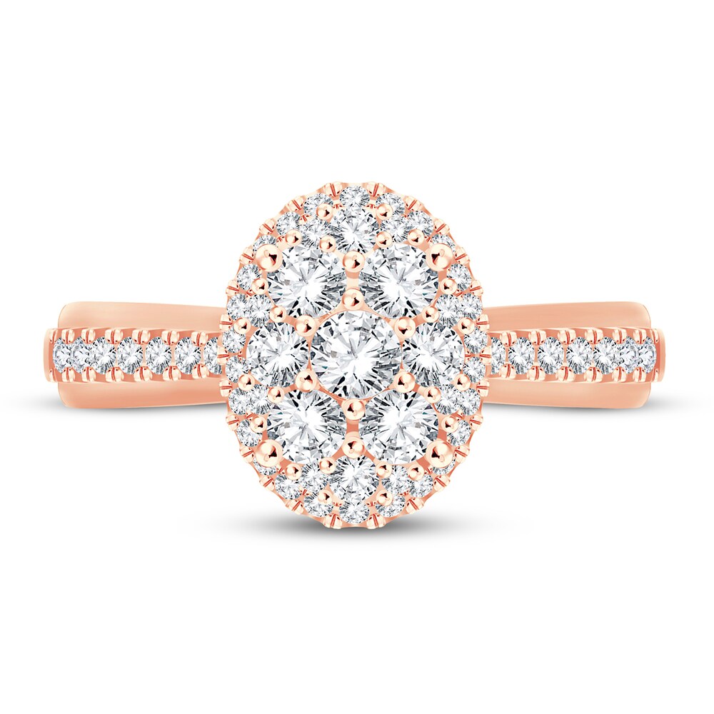 Diamond Ring 7/8 ct tw Round-cut 14K Rose Gold dVVZyLjO