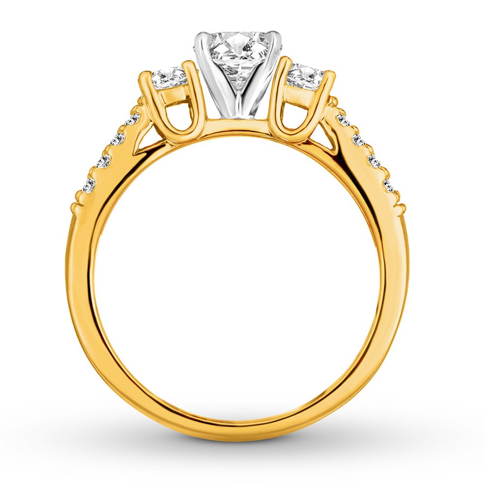 Diamond Engagement Ring 7/8 ct tw Round-cut 14K Yellow Gold dXLlDqE9