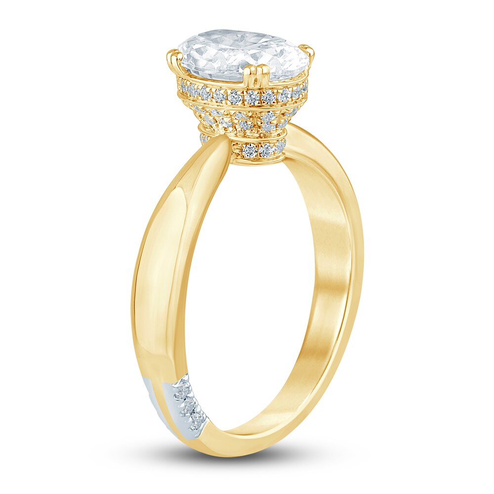 Pnina Tornai Lab-Created Diamond Engagement Ring 2-1/5 ct tw Oval/Round 14K Yellow Gold dXZT3cPC