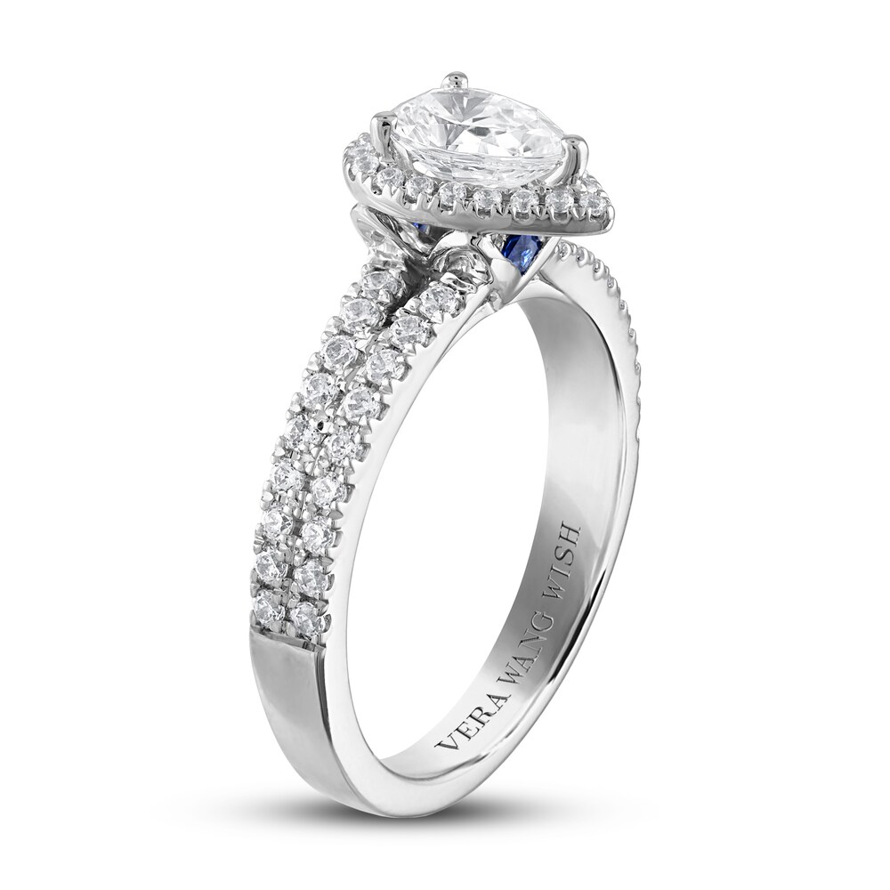 Vera Wang WISH Diamond Engagement Ring 1-1/5 ct tw Pear-shaped/Round Platinum dapEyZmc