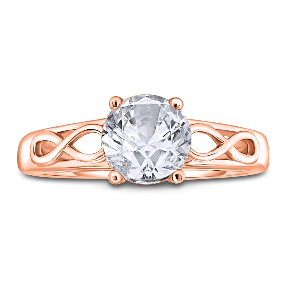 Diamond Solitaire Infinity Engagement Ring 1/2 ct tw Round 14K Rose Gold (I2/I) dg55RODe