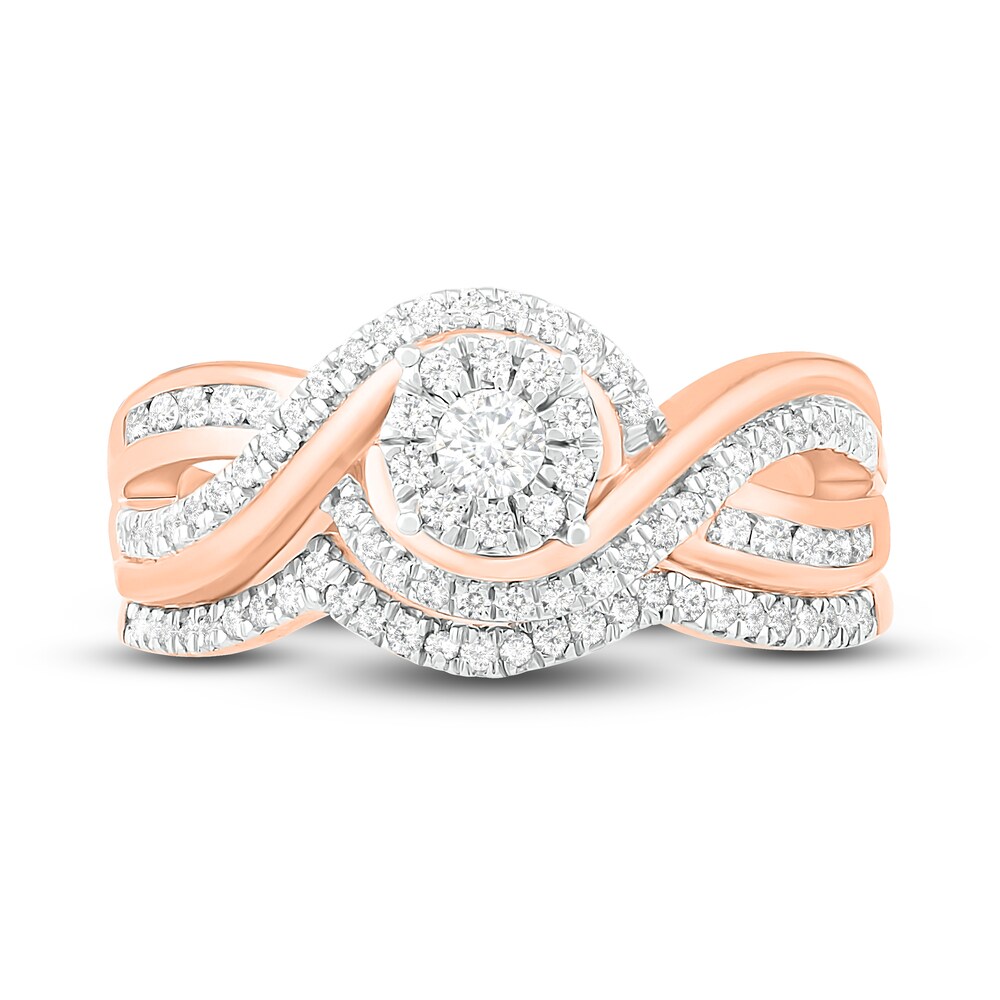 Diamond Bridal Set 1/2 ct tw Round 14K Rose Gold dpy9Kna7