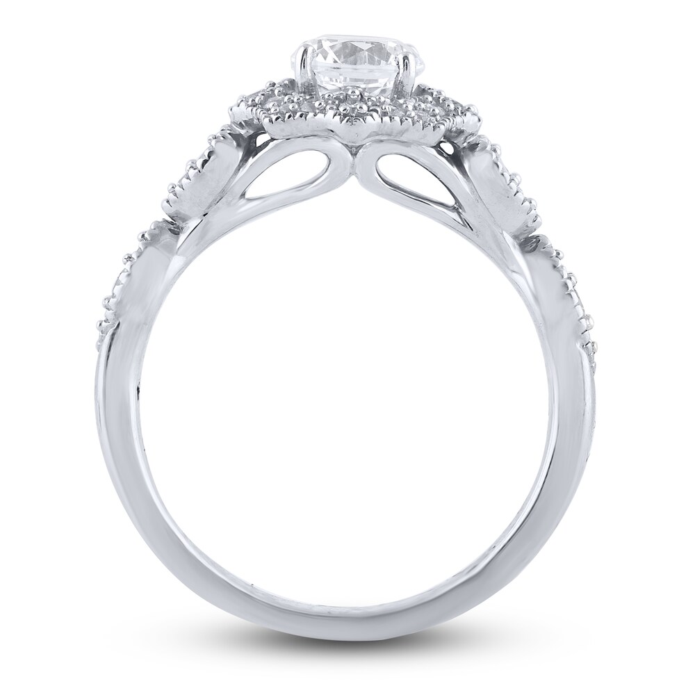 Diamond Engagement Ring 7/8 ct tw Round 14K White Gold dvuxHQ5f