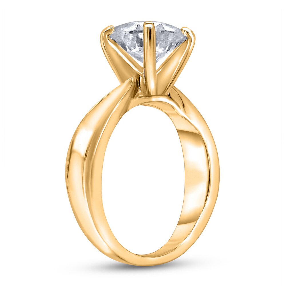 Diamond Solitaire Concave Engagement Ring 2 ct tw Round 14K Yellow Gold (I2/I) eCytMMWt