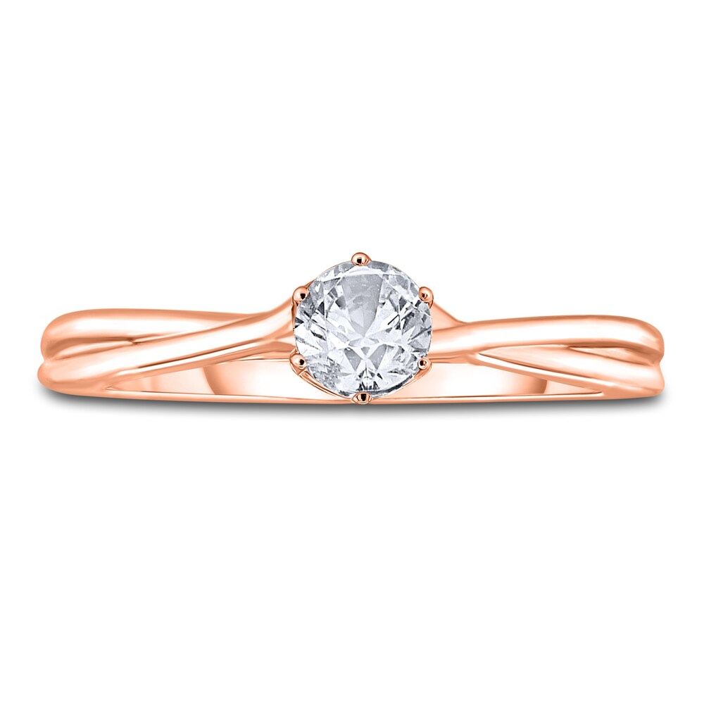 Diamond Solitaire Twist Engagement Ring 1/2 ct tw Round 14K Rose Gold (I2/I) eE6l2q7c