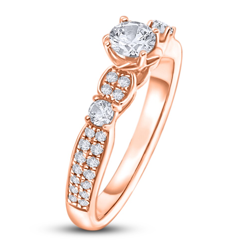 Diamond Engagement Ring 5/8 ct tw Round 14K Rose Gold eOQ5141F