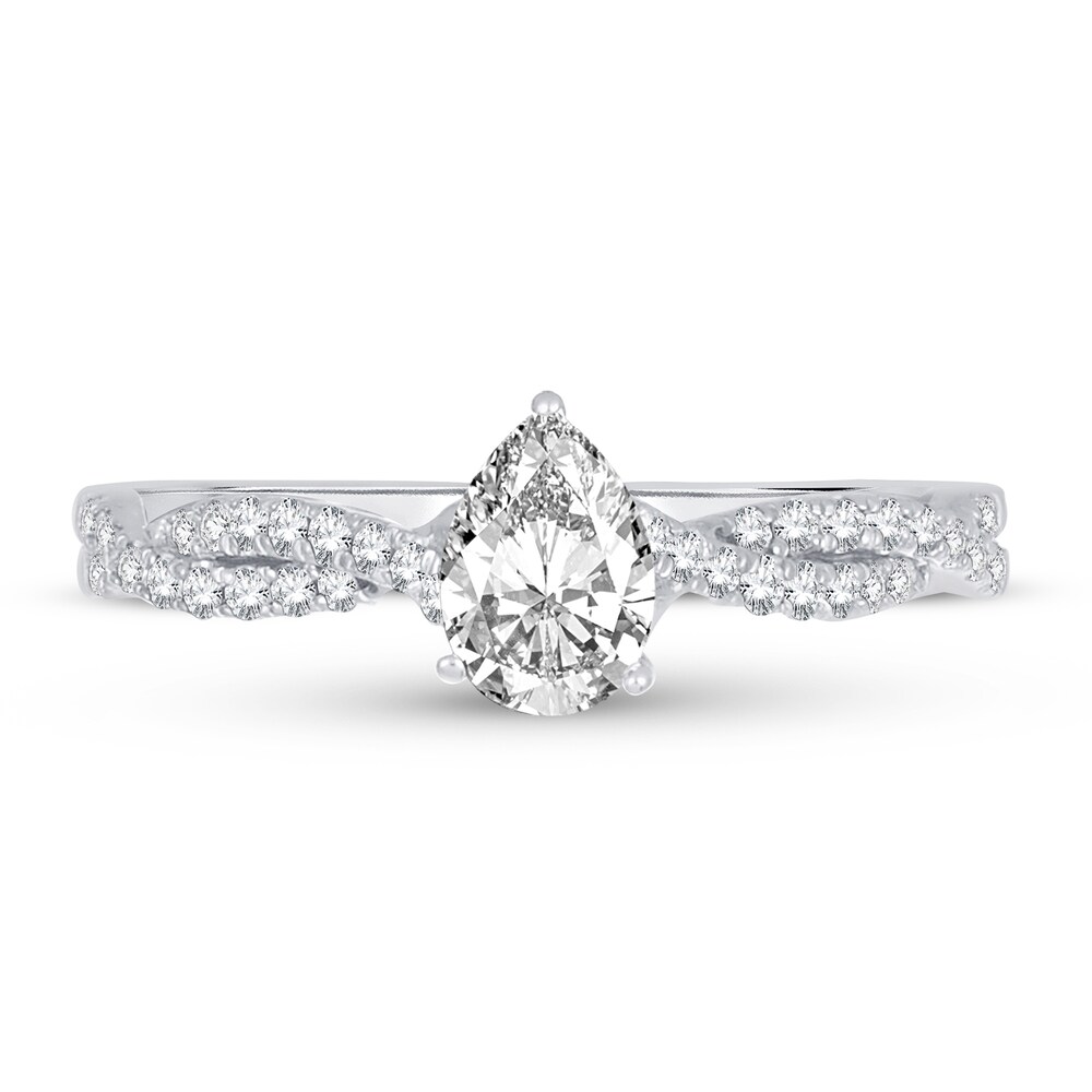 Diamond Ring 3/4 ct tw Pear-shaped 14K White Gold ePR2wBdb