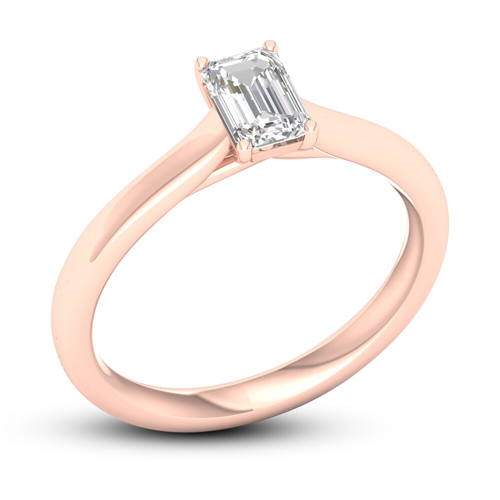 Diamond Solitaire Ring 1/2 ct tw Emerald-cut 14K Rose Gold (SI2/I) eT7L72Qy