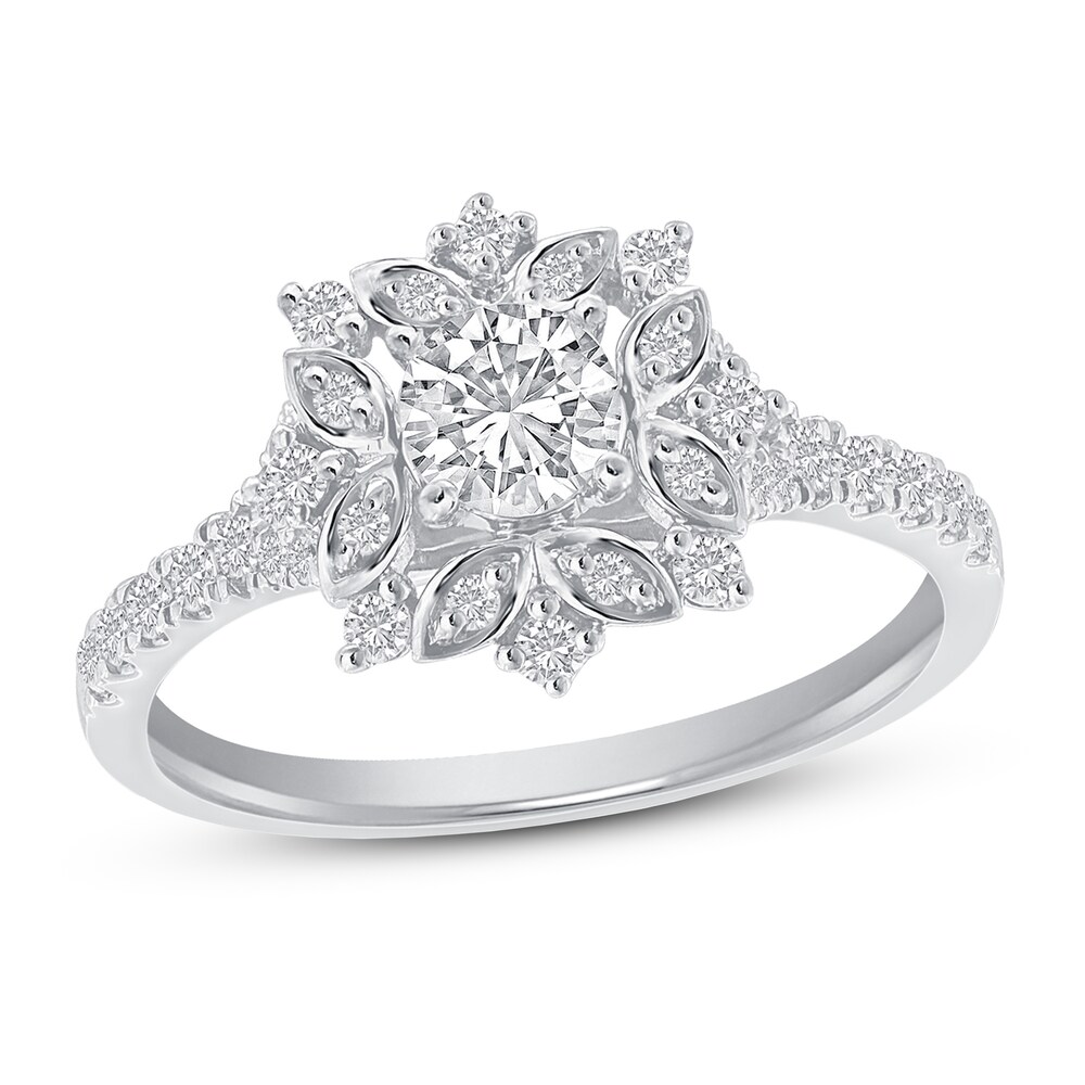 Diamond Engagement Ring 3/4 ct tw Round 14K White Gold eVzo8cEf [eVzo8cEf]