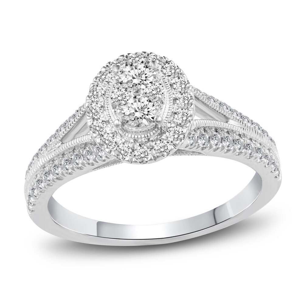 Diamond Engagement Ring 3/4 ct tw Round 14K White Gold eZ6HW43r [eZ6HW43r]