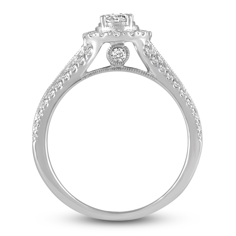 Diamond Engagement Ring 3/4 ct tw Round 14K White Gold eZ6HW43r