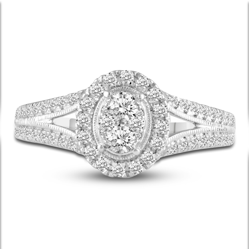 Diamond Engagement Ring 3/4 ct tw Round 14K White Gold eZ6HW43r