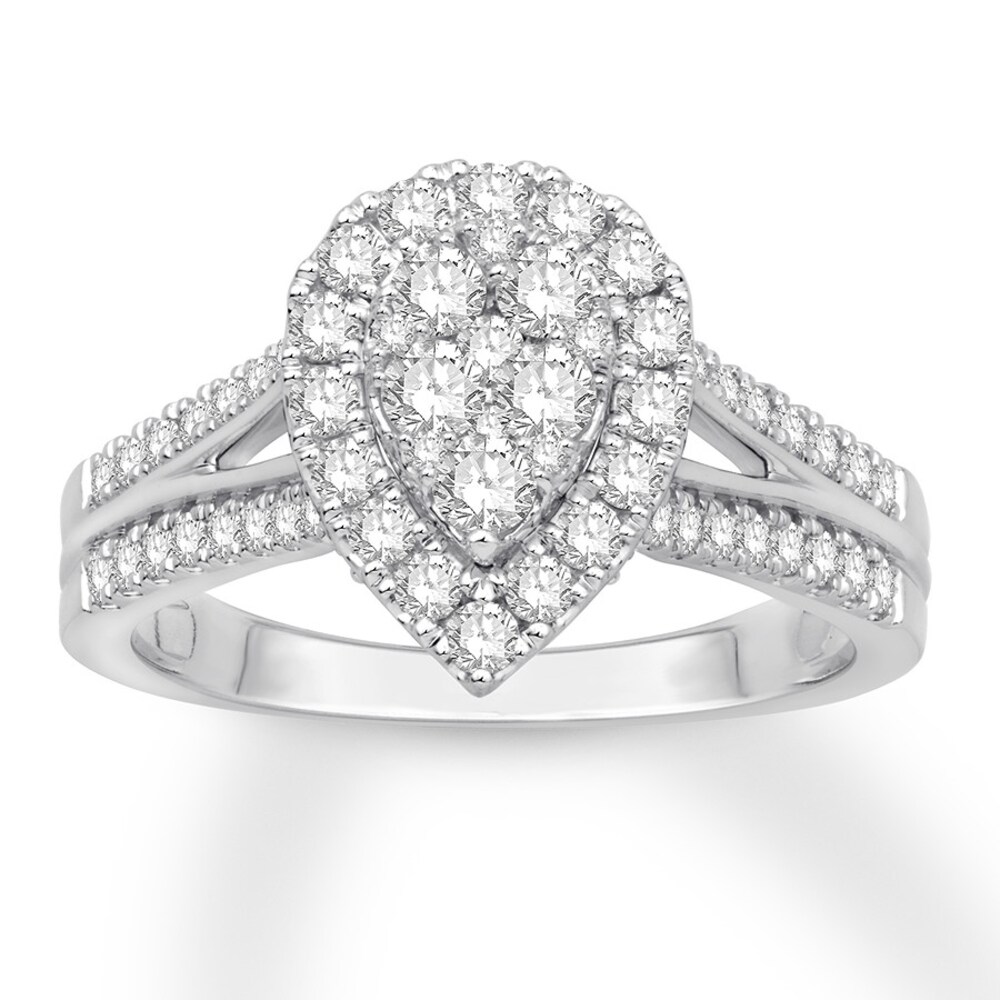 Diamond Engagement Ring 1 ct tw Round-cut 14K White Gold eb5MJL51 [eb5MJL51]