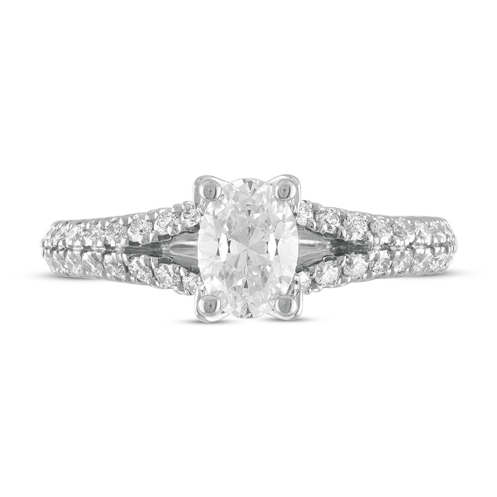 Vera Wang WISH Diamond Engagement Ring 1-1/2 ct tw Oval/Round Platinum ebEvGue3