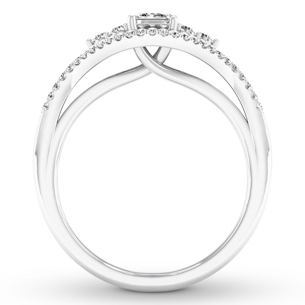 Diamond Engagement Ring 7/8 ct tw Emerald-cut 14K White Gold eldm3hKe