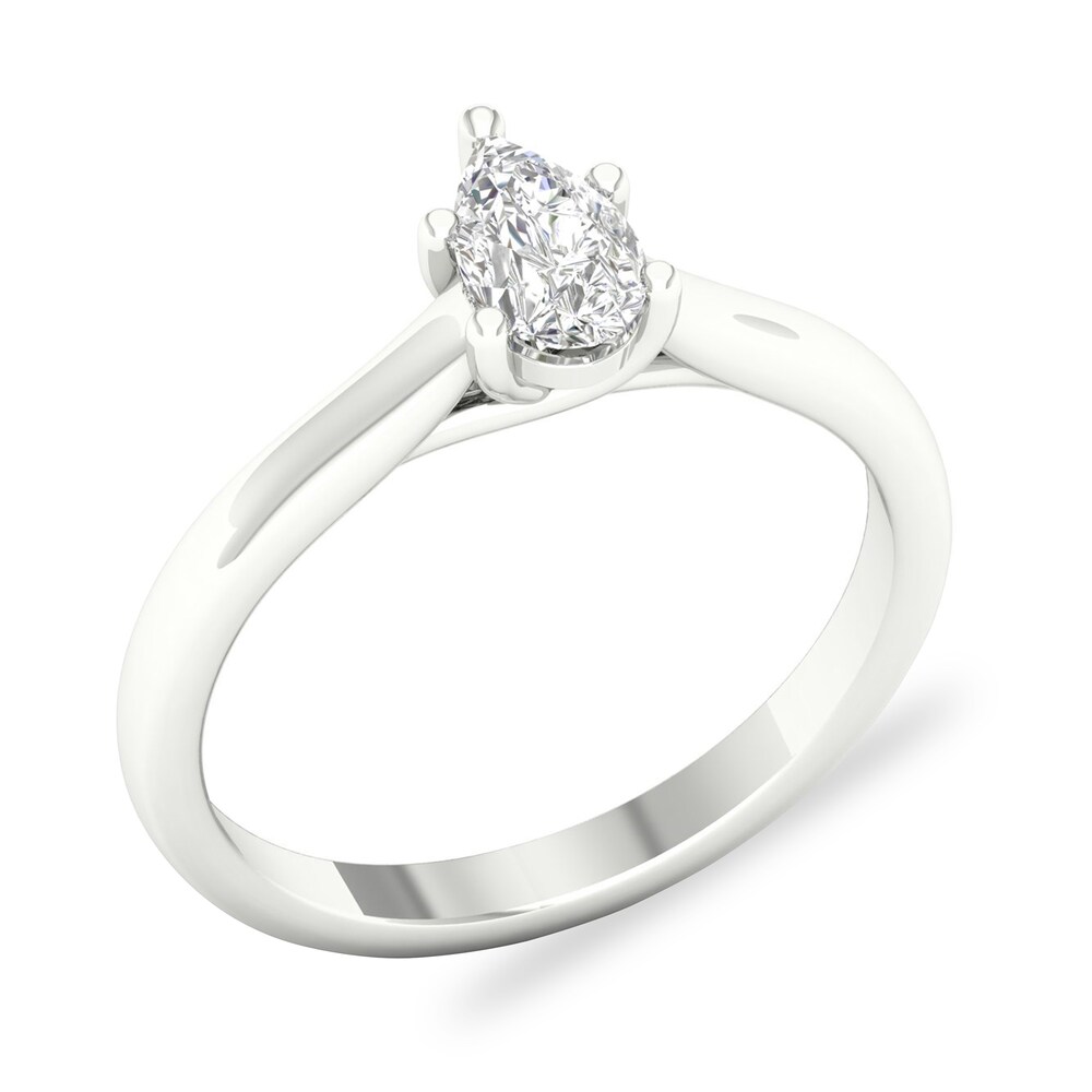 Diamond Solitaire Ring 1/2 ct tw Pear-shaped 14K White Gold (SI2/I) errGgj56