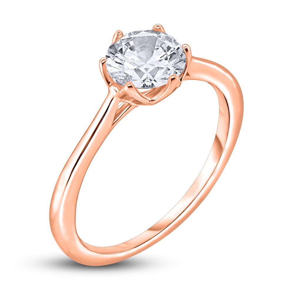 Diamond Cathedral Solitaire Engagement Ring 1 ct tw Round 14K Rose Gold (I2/I) eskYXwHc