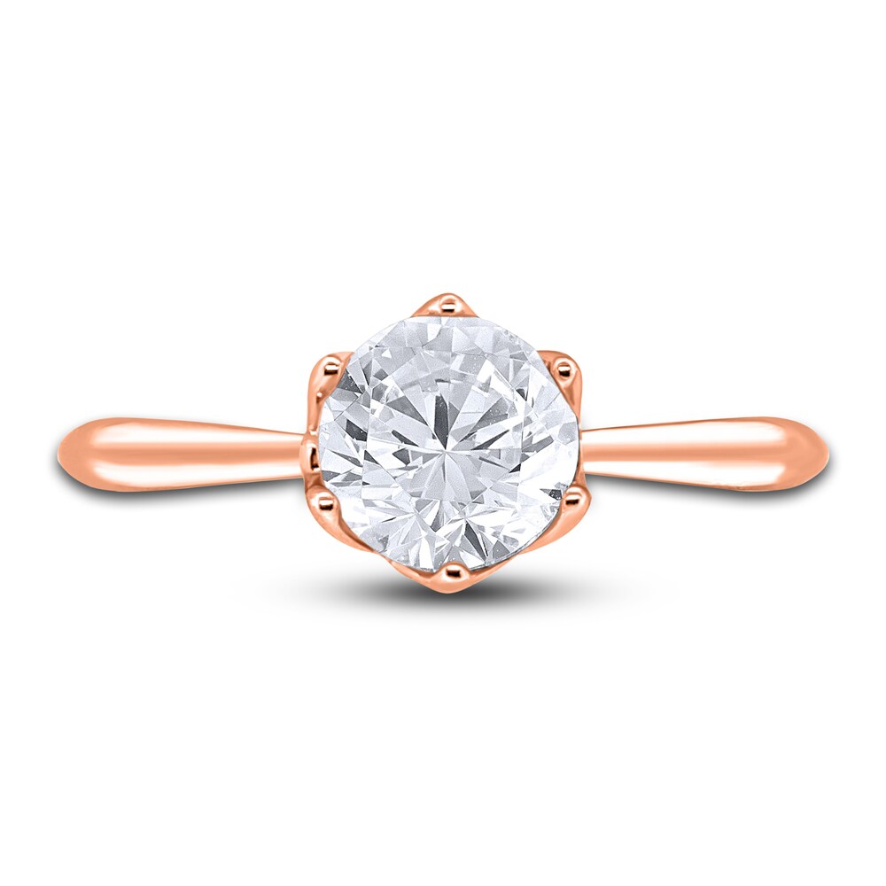 Diamond Cathedral Solitaire Engagement Ring 1 ct tw Round 14K Rose Gold (I2/I) eskYXwHc