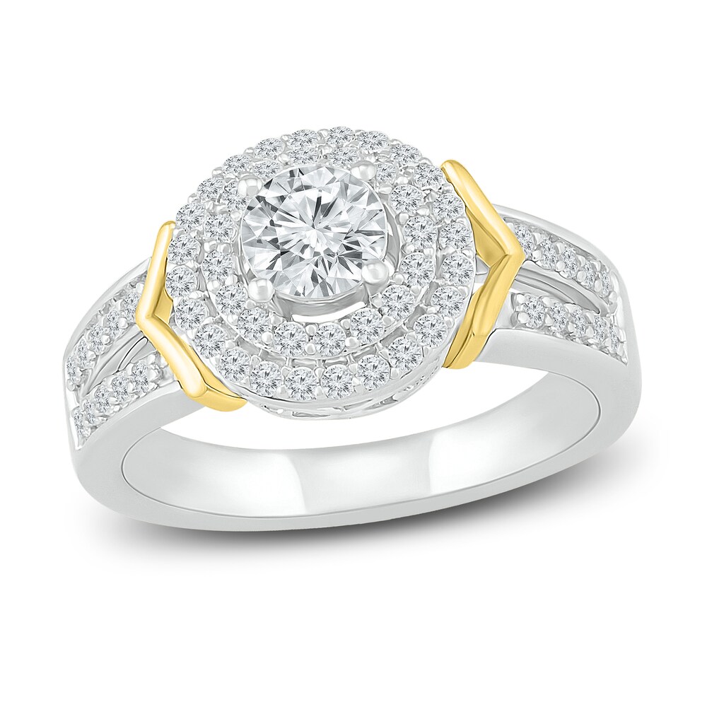 Diamond Bridal Set 1 ct tw Round 14K Two-Tone Gold f1X7dJvr