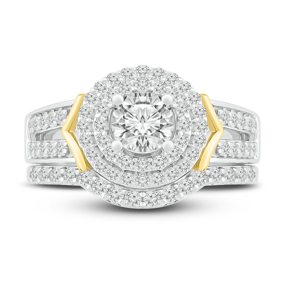 Diamond Bridal Set 1 ct tw Round 14K Two-Tone Gold f1X7dJvr