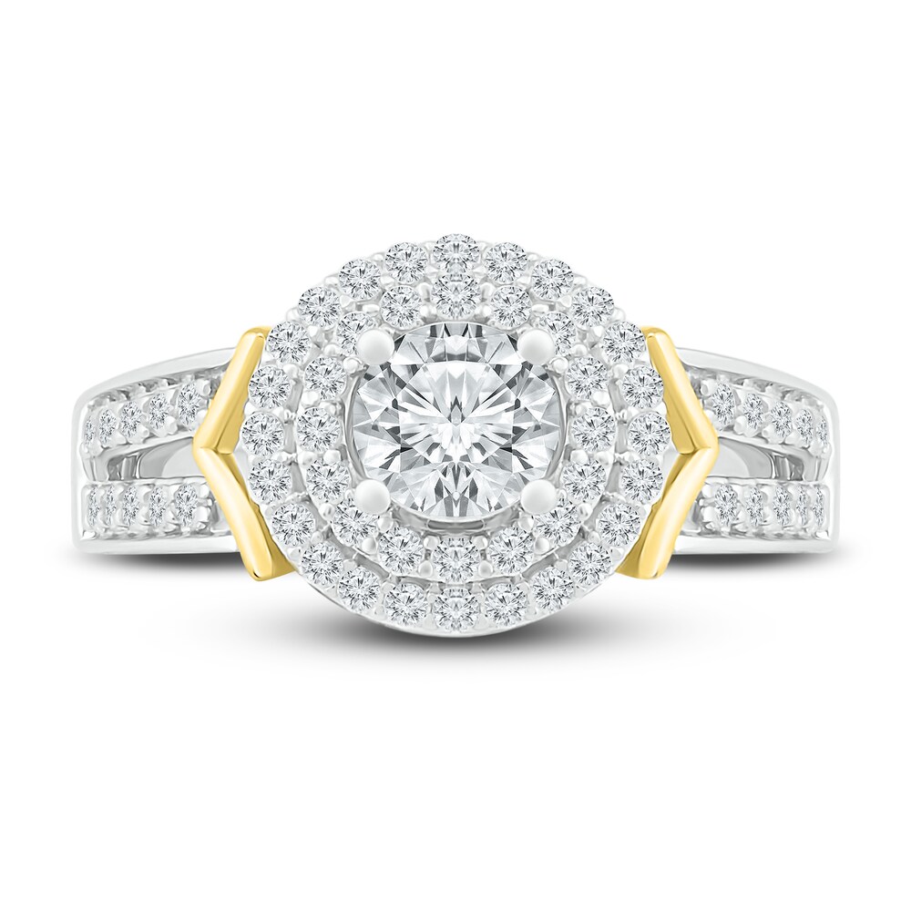 Diamond Bridal Set 1 ct tw Round 14K Two-Tone Gold f1X7dJvr