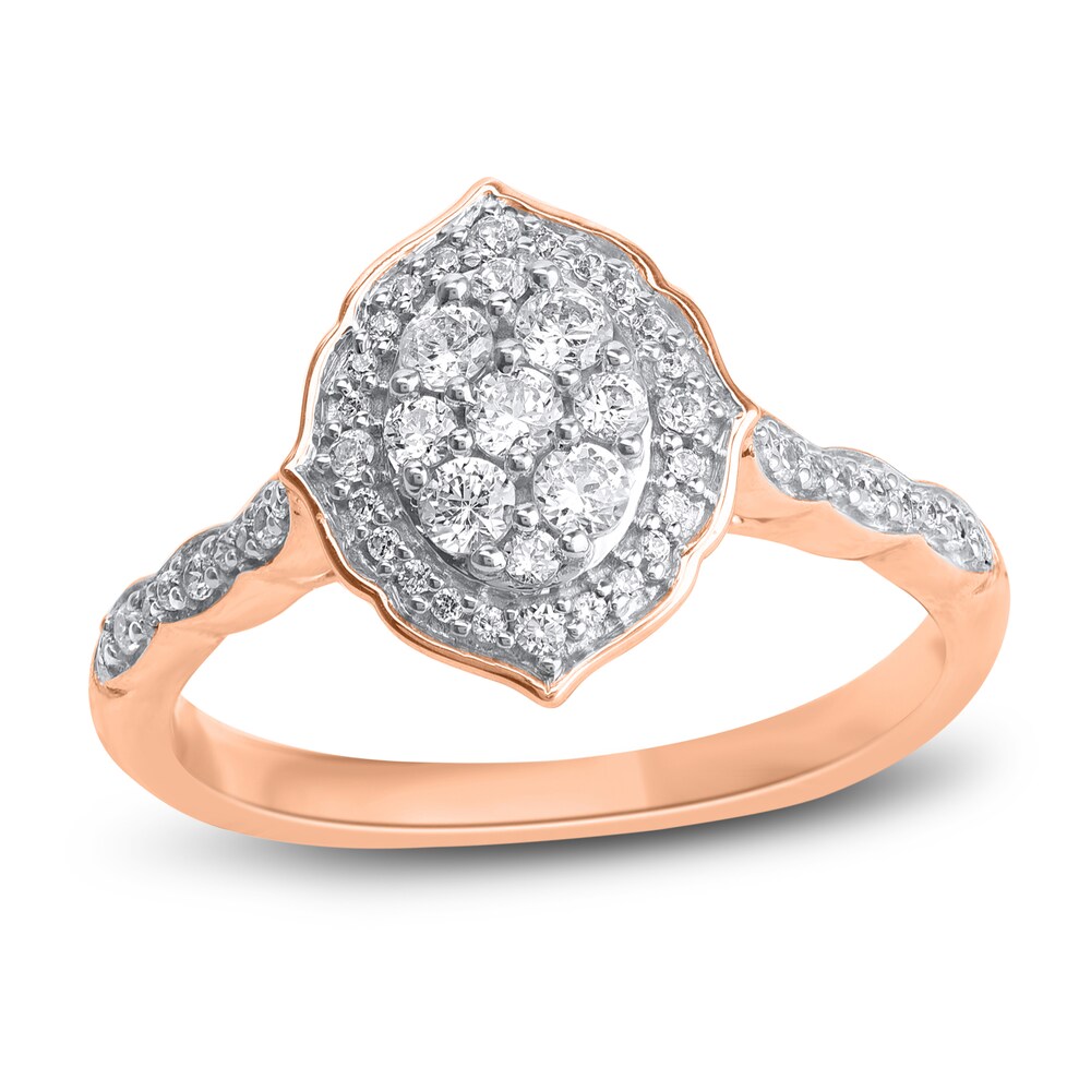 Diamond Engagement Ring 1/2 ct tw Round 14K Rose Gold f2VqUdLd