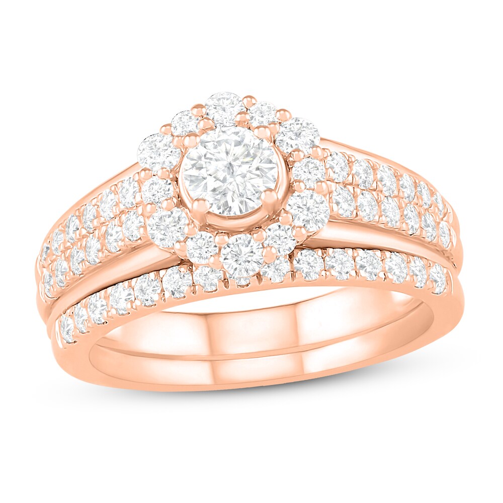 Diamond Bridal Set 1 ct tw Round 14K Rose Gold f4Mm6B8t [f4Mm6B8t]