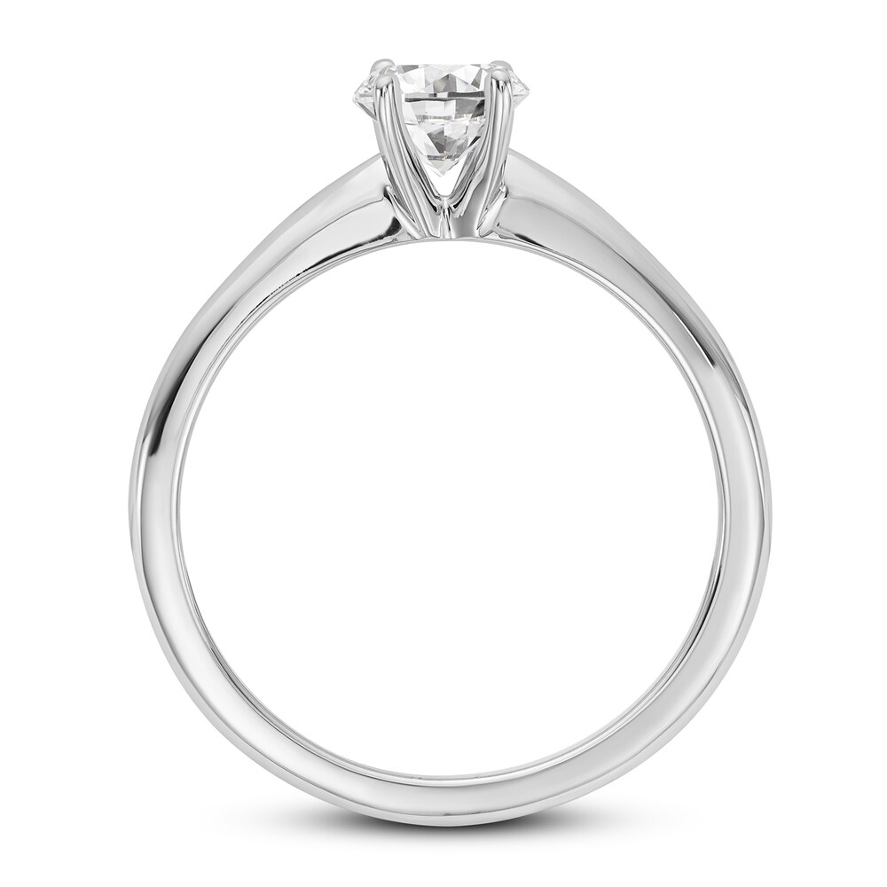 Diamond Solitaire Engagement Ring 1/2 ct tw Round 14K White Gold (I1/I) f5hIRt8B