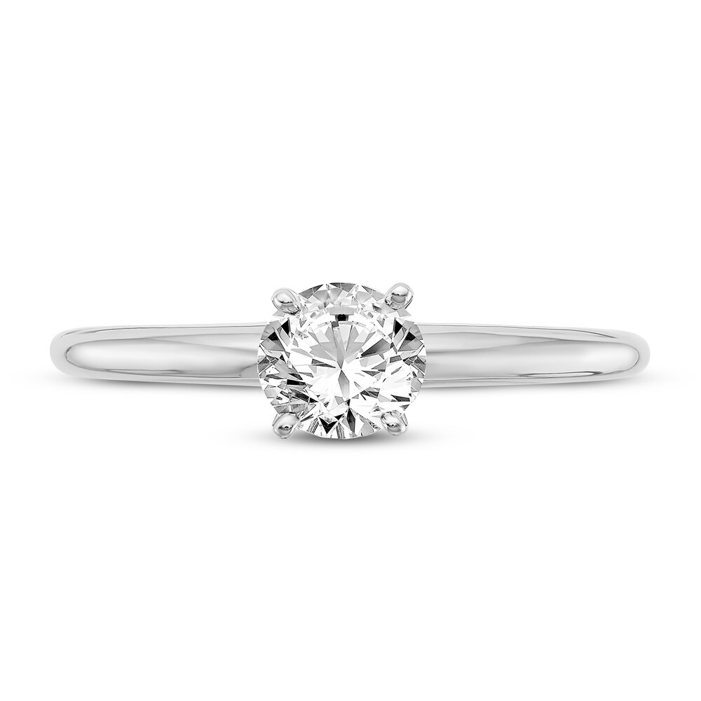 Diamond Solitaire Engagement Ring 1/2 ct tw Round 14K White Gold (I1/I) f5hIRt8B