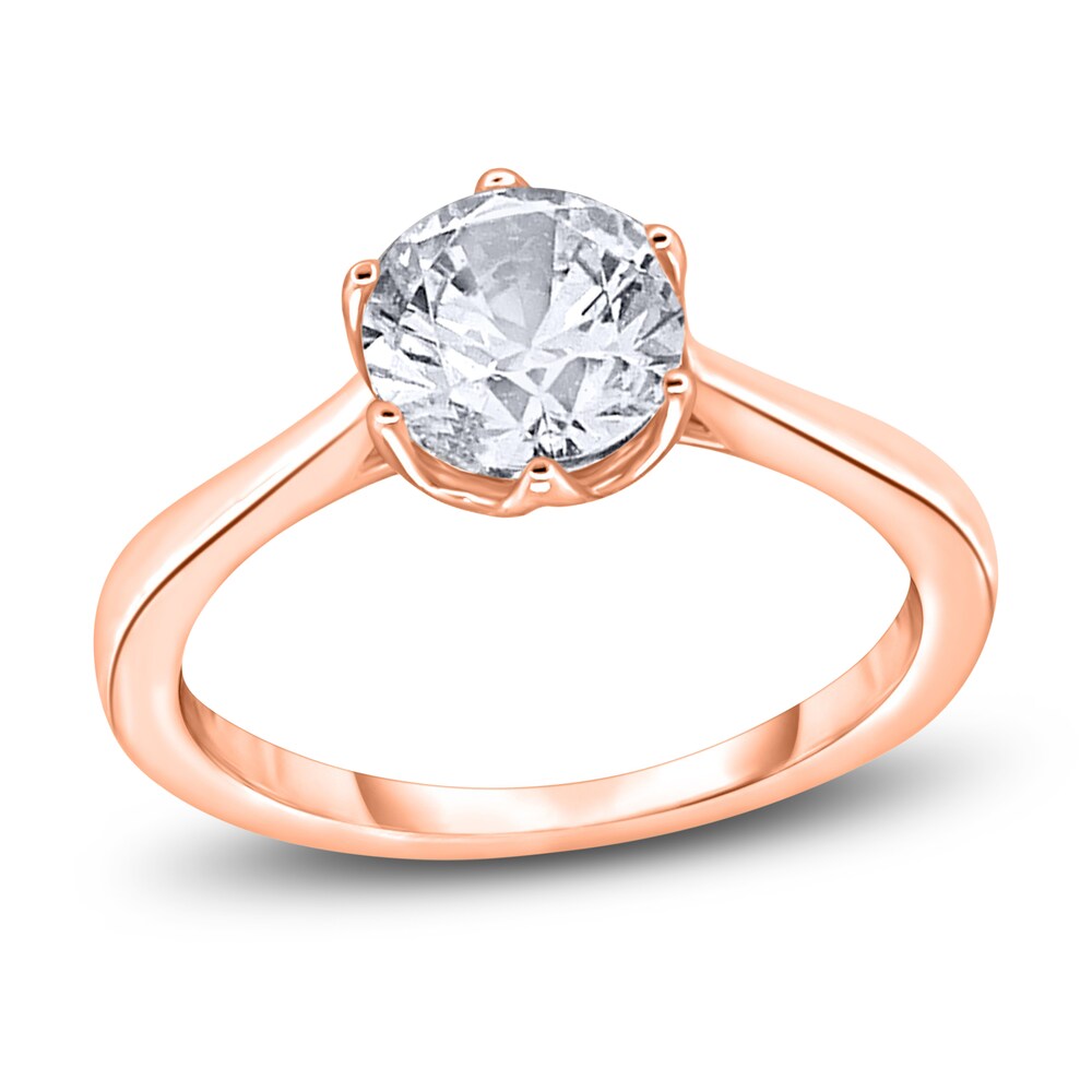 Diamond Cathedral Solitaire Engagement Ring 2 ct tw Round 14K Rose Gold (I2/I) fupQS6Fy [fupQS6Fy]