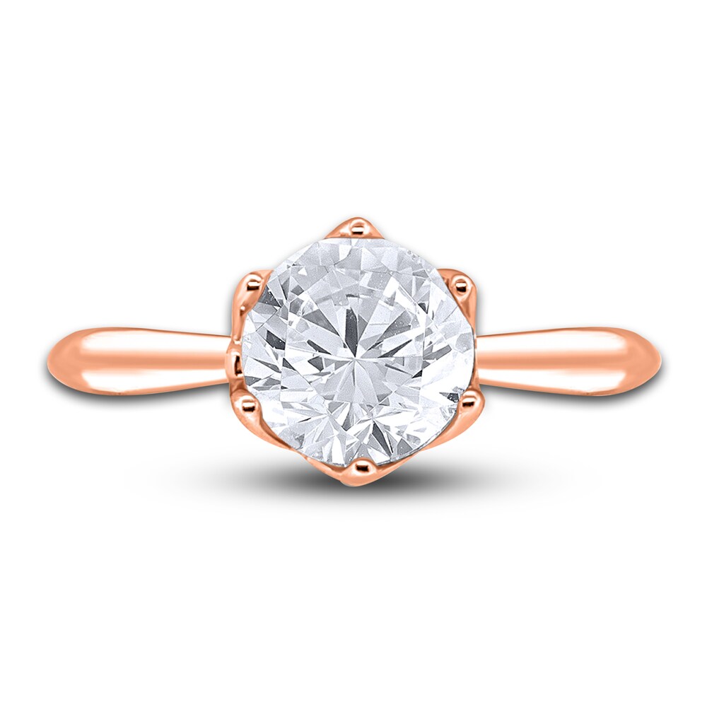 Diamond Cathedral Solitaire Engagement Ring 2 ct tw Round 14K Rose Gold (I2/I) fupQS6Fy