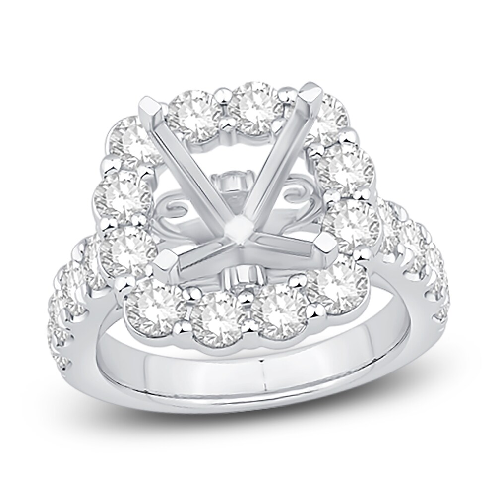 Engagement Ring 2-5/8 ct tw Round 14K White Gold fvmRAhs2