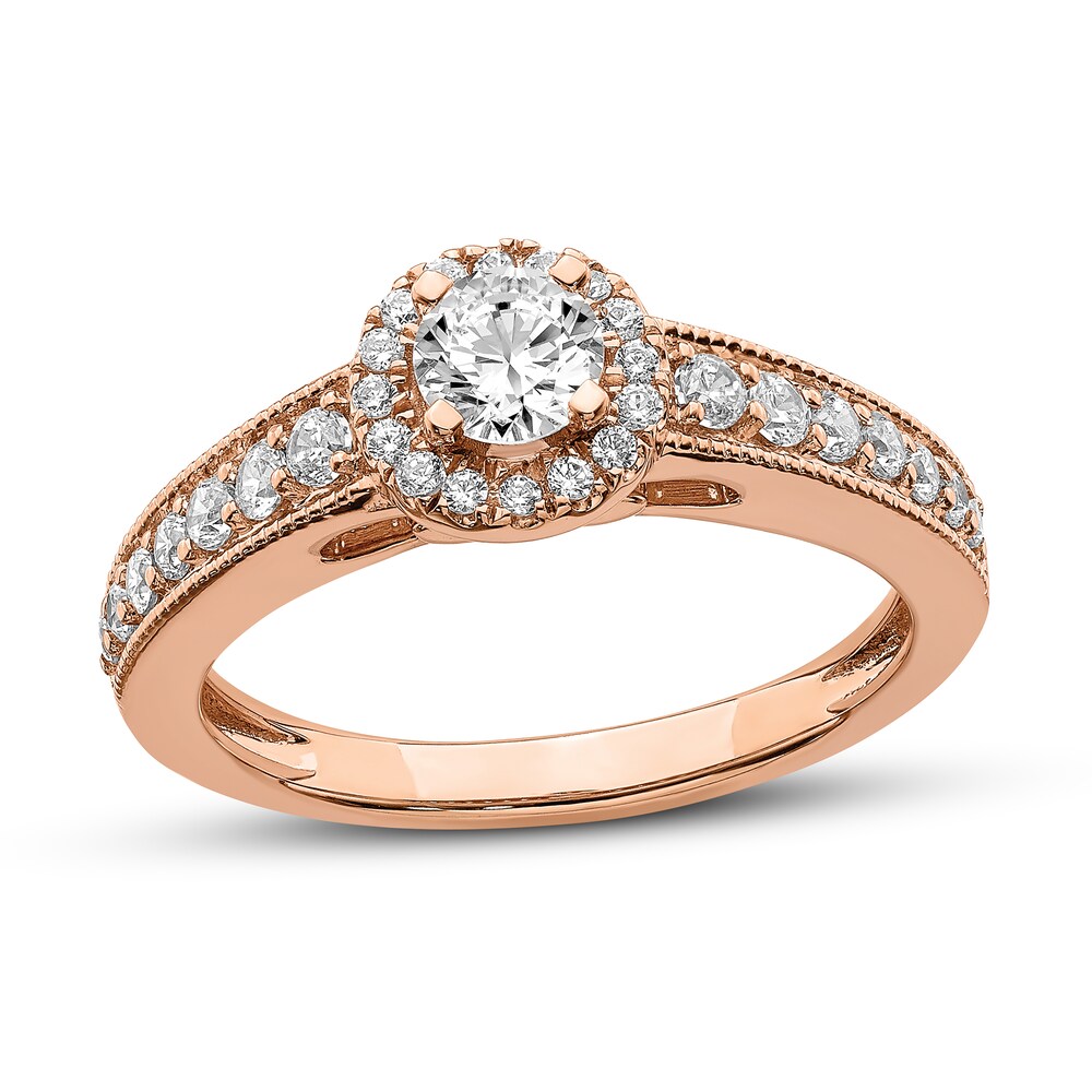 Diamond Engagement Ring 5/8 ct tw Round 14K Rose Gold fzaBqyZq [fzaBqyZq]