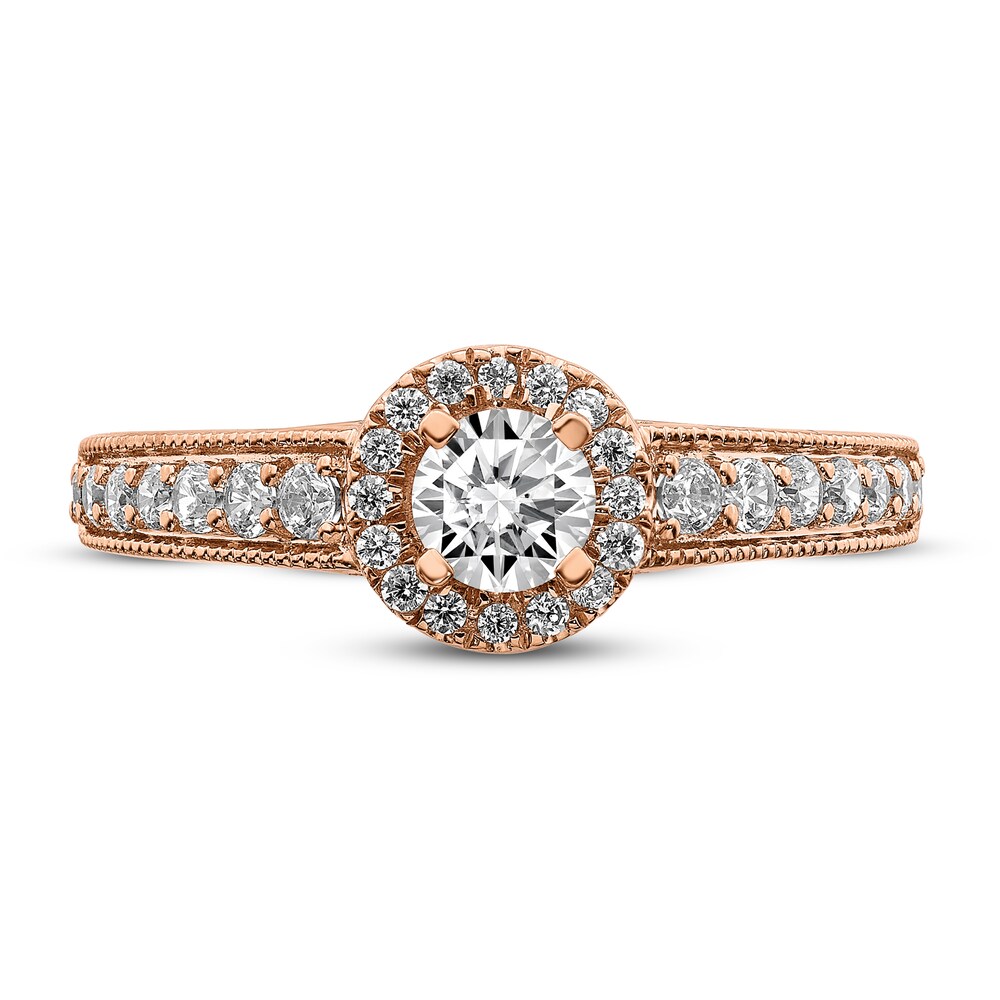 Diamond Engagement Ring 5/8 ct tw Round 14K Rose Gold fzaBqyZq