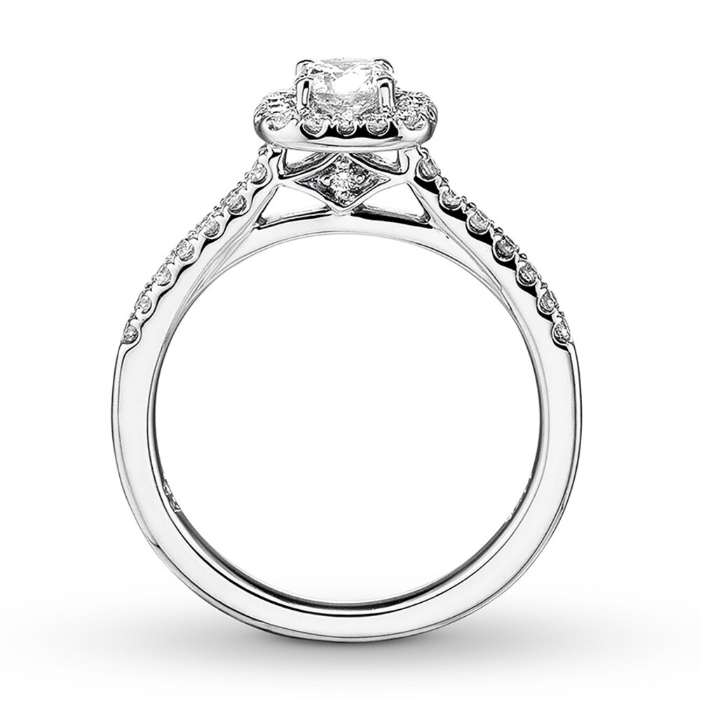 Diamond Engagement Ring 3/8 ct tw Round-cut 14K White Gold g02PhqOV