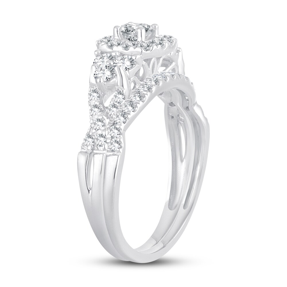 Diamond Bridal Set 1 ct tw Round-cut 14K White Gold gIpnxhOH