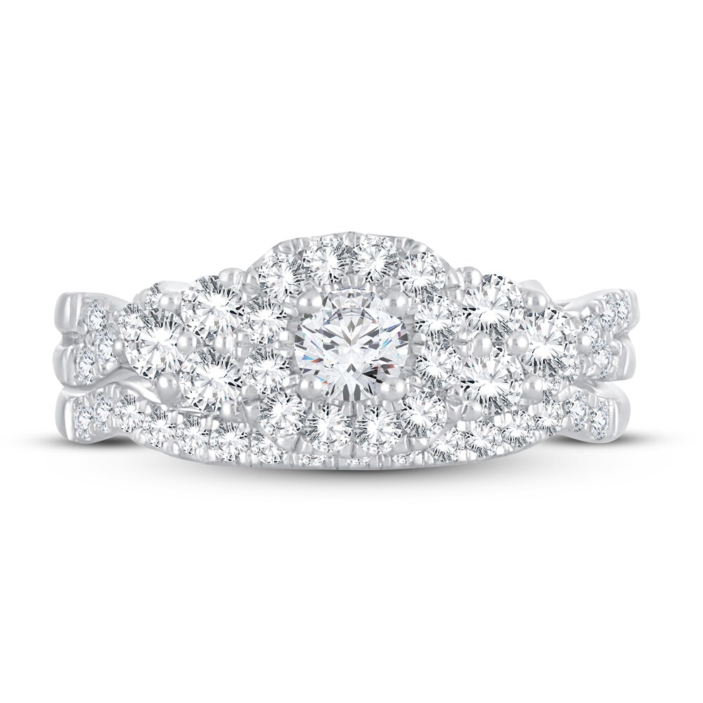 Diamond Bridal Set 1 ct tw Round-cut 14K White Gold gIpnxhOH