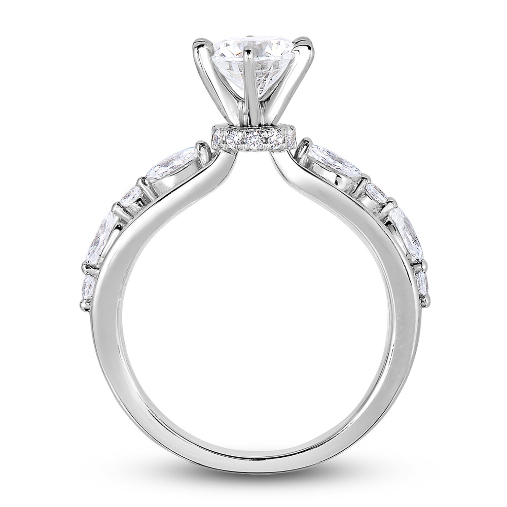 Diamond Engagement Ring 1-1/2 ct tw Round/Marquise 14K White Gold gLLJ7W1q