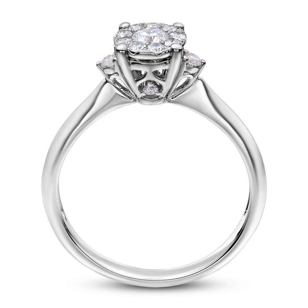 Diamond Engagement Ring 1/2 ct tw Round 14K White Gold gMVVmtdc