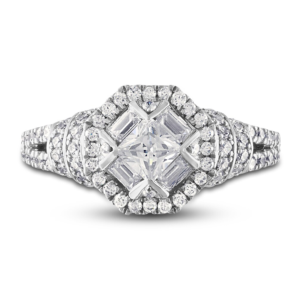 Diamond Engagement Ring 1 ct tw Baguette/Princess 14K White Gold gaaXsfGD