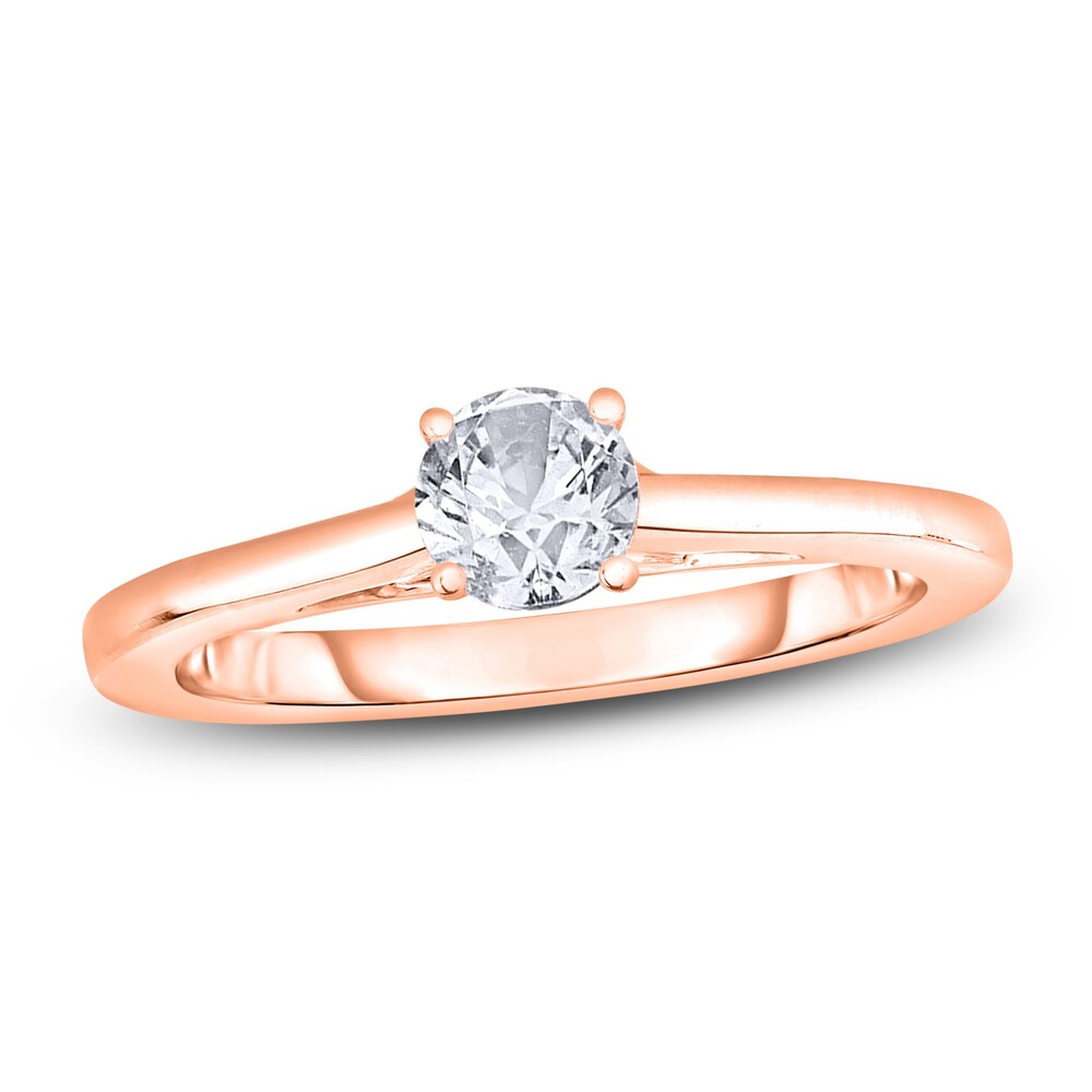 Diamond Solitaire Engagement Ring 1/2 ct tw Round 14K Rose Gold (I2/I) gdeyntqN [gdeyntqN]